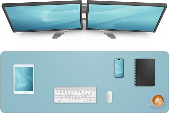 Leather Desk Pad Protector, Mouse Pad, Office Desk Mat, Non-Slip PU Leather by AFIING