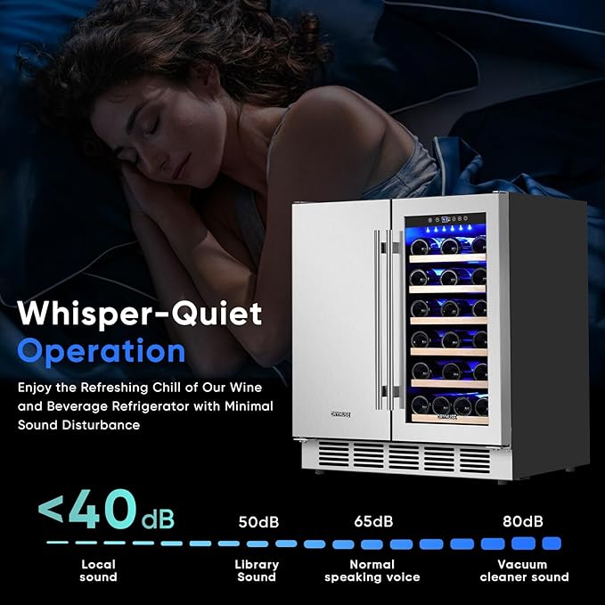 30" Stainless Steel Wine & Beverage Refrigerator - Dual Zone, Built-in/Freestanding with Upgraded Cooling - 30 Bottles & 110 Cans Capacity-DeskLoop Office