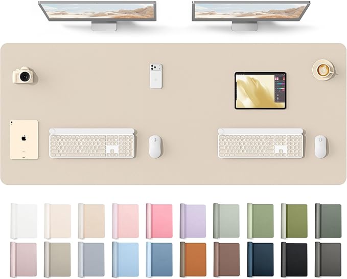 YSAGi Leather Desk Protector, Office Mat, Large Mouse Mat, Non-Slip PU Leather by YSAGi
