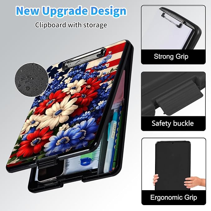 Clipboard with Storage, A4 High Capacity Clip Boards 14.4 x 9.6, Heavy Duty - Image 3