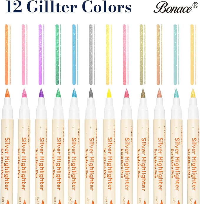 Highlighter Glitter Silver for Bible, No Overly Saturated, No Bleed | No Bleed - Image 2