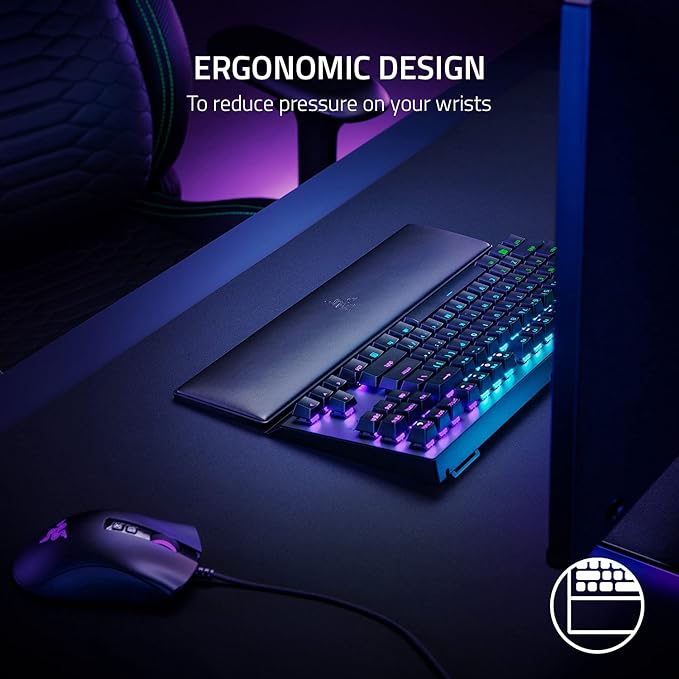 Razer Ergonomic Wrist Rest for Tenkeyless Keyboards: Plush Leatherette Memory - Image 3