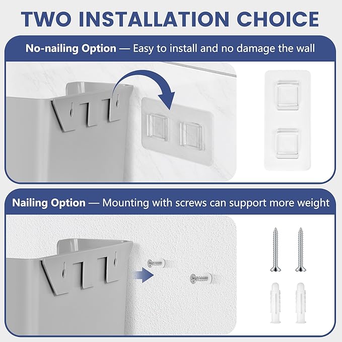 JOMOLA No Drilling File Holder 3 Pack Mail Organizer Wall Mount File Organizer - Image 3