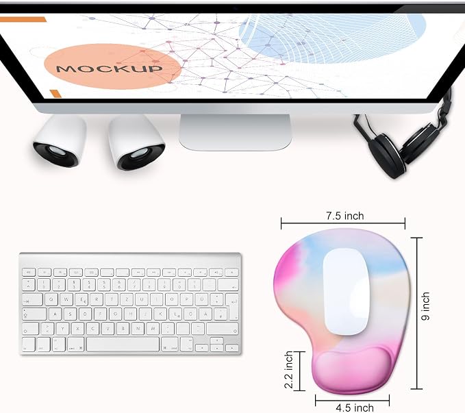 JIKIOU Mouse Pad, 2 Pack Ergonomic Mouse Pads - Image 2