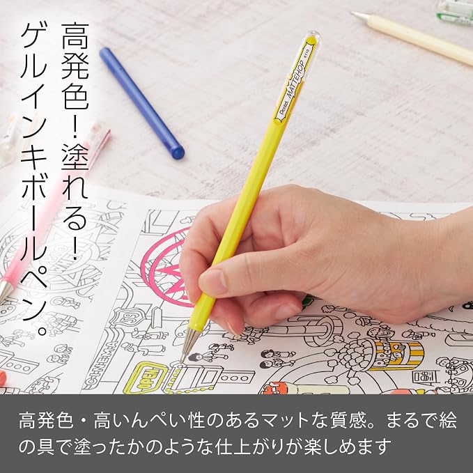 Pentel Matte Hop Yellow Color Ballpoint Pen - Image 2