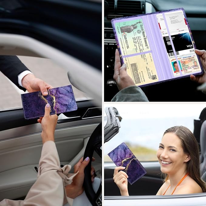 Car Registration and Insurance Holder，Colour Patterns Men Women Car License - Image 3