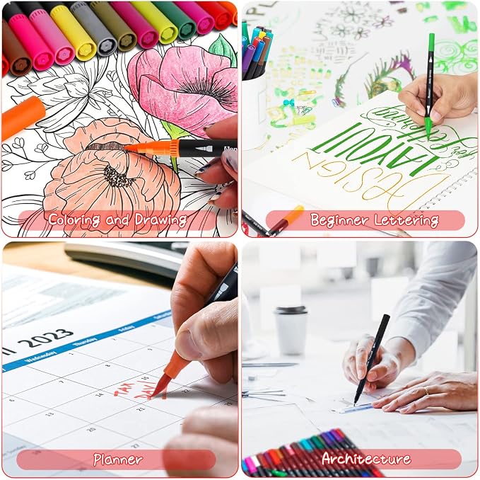36 Dual Brush Markers for Adult Coloring Books - Image 5