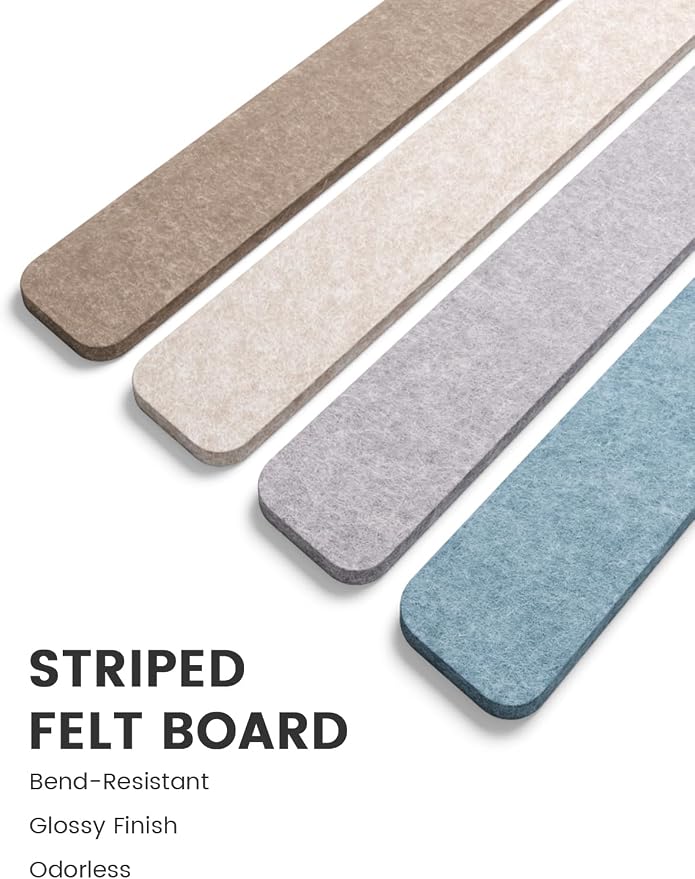 Fluxynara Cork Board Alternative Felt Strip Board 5-Pack 13"x2", Office Pin - Image 3