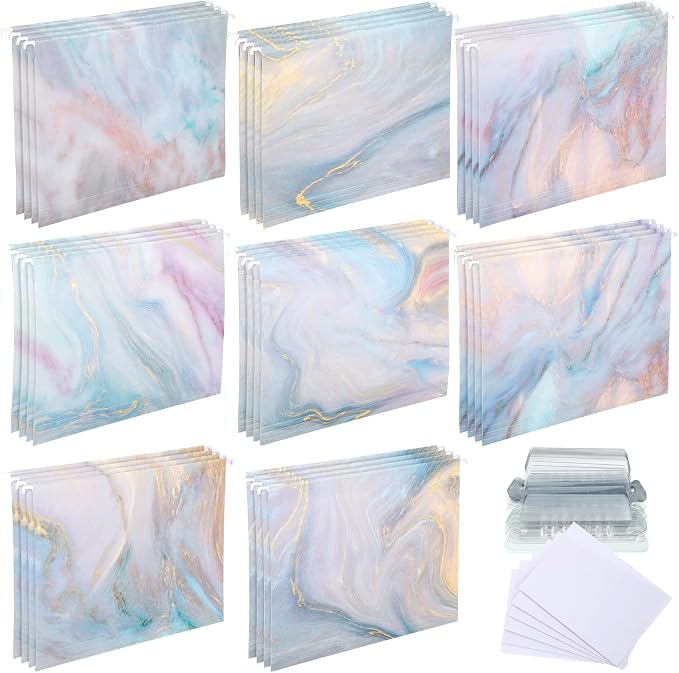Estune 32 Pcs Marble Decorative Hanging File Folders Letter Size Cabinet File by Estune