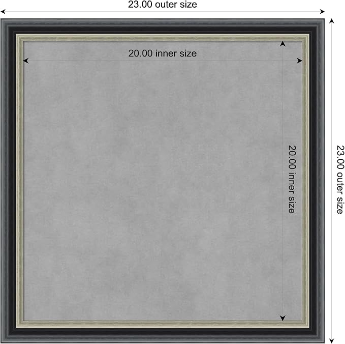 Amanti Art Black Framed Magnetic Board 23x23 Medium Vision Board - Image 3