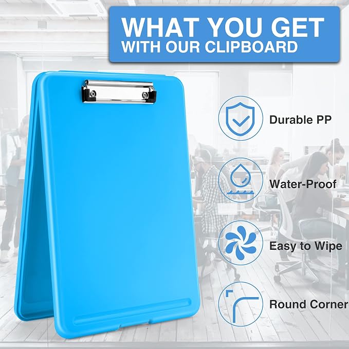 Sooez Clipboard with Storage, Plastic Storage Clipboards with Low Profile Clip - Image 4