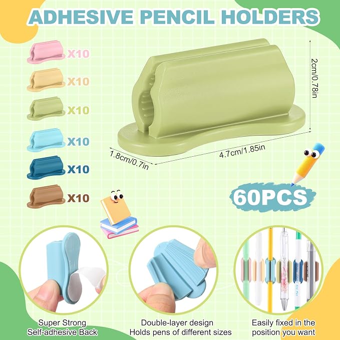Sherr 60 Pack Adhesive Pencil Holders - Image 2