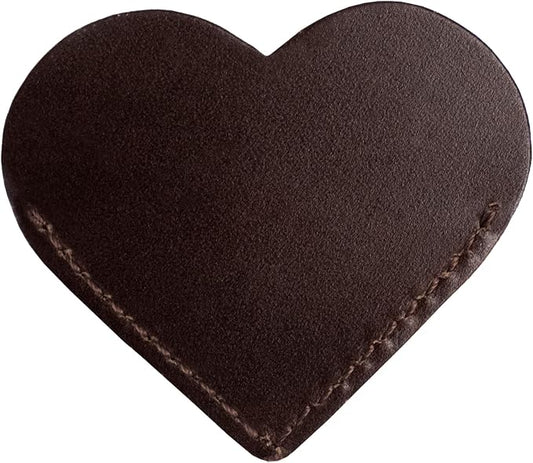 Jack&Chris Genuine Leather Heart Bookmark, Handmade Stitched Corner Page by JackChris