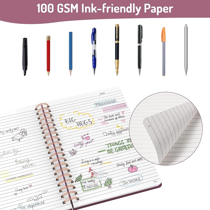 Forvencer A4 Lined Spiral Journal Notebook - Image 6