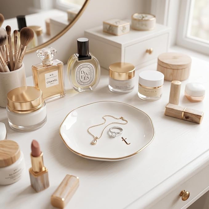Ceramic Jewelry Tray, Personalized Initial Jewelry Dish - Image 4