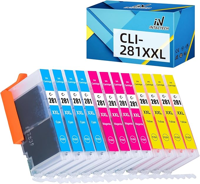 CLI-281 XXL Cyan/Magenta/Yellow-3 Color Ink Cartridges Compatible with Canon 281XXL CLI281 Value Pack Work for Pixma TS6120 TS8120 TR7520 TR8520 TS9120 TS6220 TS8220 TS9520 TS9521C-DeskLoop Office