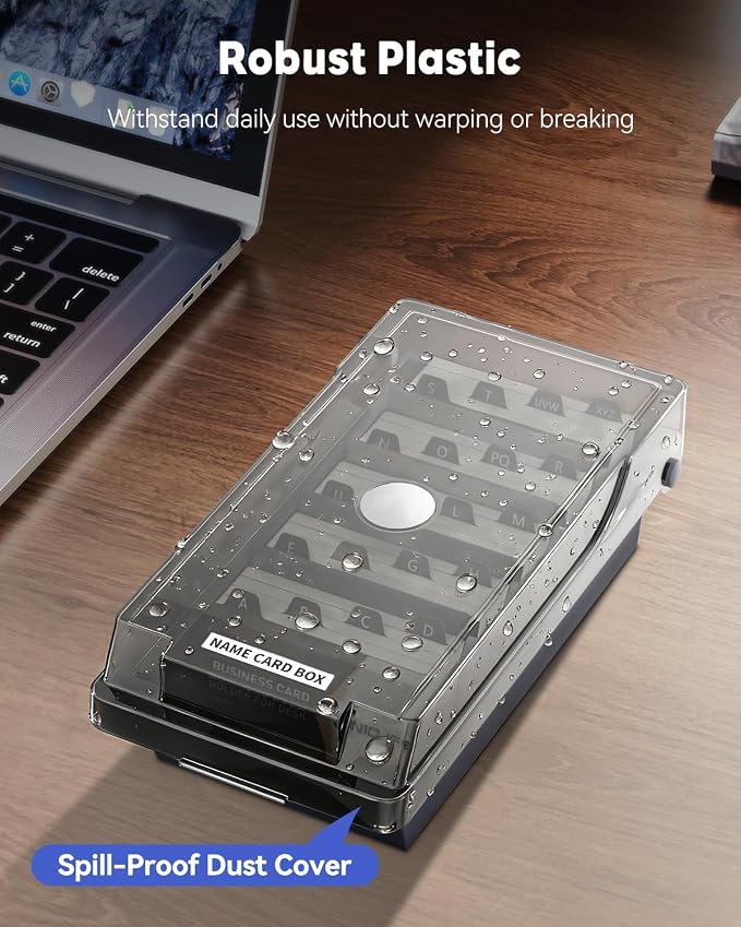 Uniclife Business Card Holder for Desk, Large Plastic Business Card Organizer - Image 3