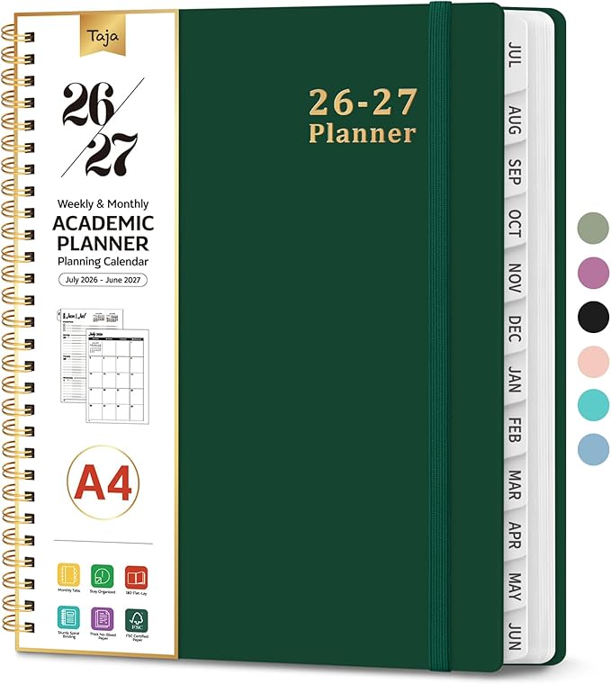 Planner 2026-2027, Weekly and Monthly Academic Year Planner Calendar, July 2026 by Taja