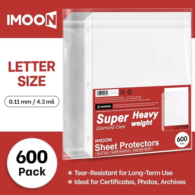 Super Heavyweight 3-Hole Letter Size Sheet Protectors - Image 2