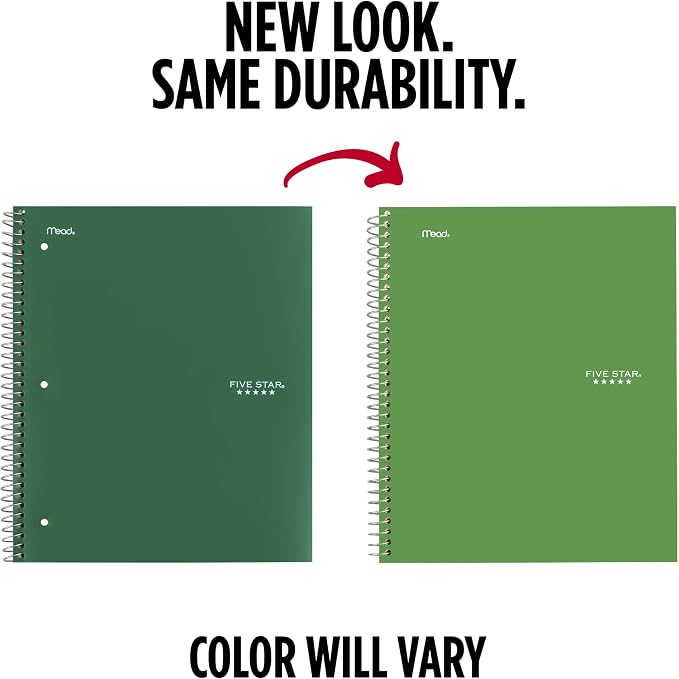 Five Star Spiral Notebook + Study App, 3 Subject, College Ruled Paper, Fights - Image 2