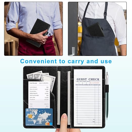 ACdream Server Books for Waitress, Guest Book Note Pad, Cute Pocket Leather - Image 6