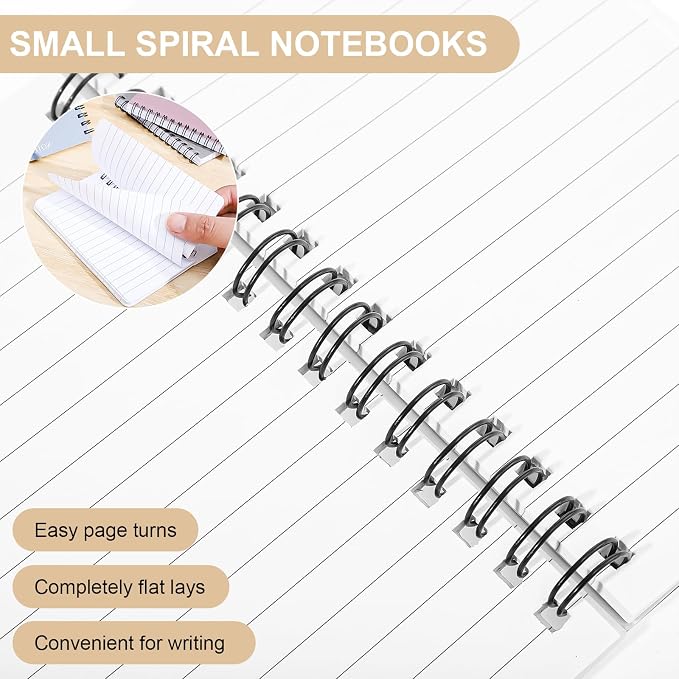 Thboxes 8 Pack Pocket Notebook, 3x5 Small Spiral Notebooks - Image 3