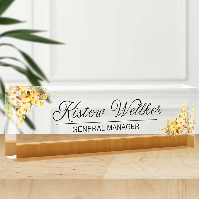Custom Desk Name Plate Personalized, Acrylic Name Plates by Flpoxzd