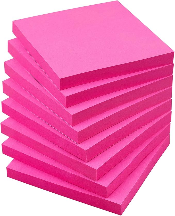 Sticky Notes 3x3 Self-Stick Notes Bright Colors Sticky Notes 8 Pads 80 Sheet/Pad by EasternWolf