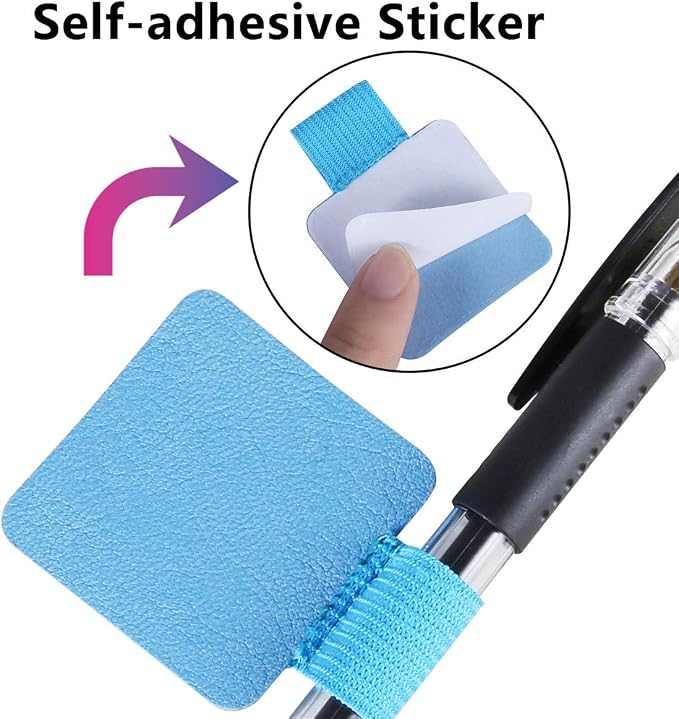 SLSON 12 Pack Notebook Pen Loop Holder Self-Adhesive Pen Holder Pencil Holders - Image 3