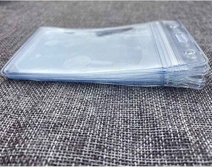 6Pcs Horizontal Badge Holders Sealable Waterproof Clear Plastic Name Tag ID - Image 5