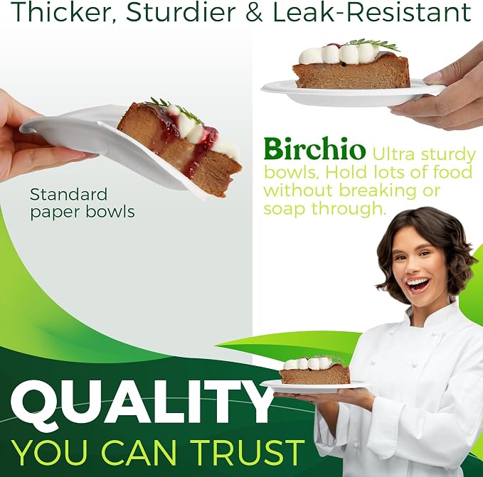 100PCS 100% Small Dessert Plates Disposable, 6 inch Paper Plates, Compostable - Image 4