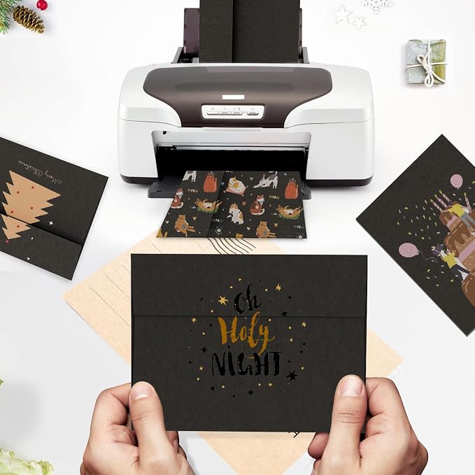 A7 Black Envelopes 100 Pack, Goefun Self Seal Printable Envelopes - Image 5