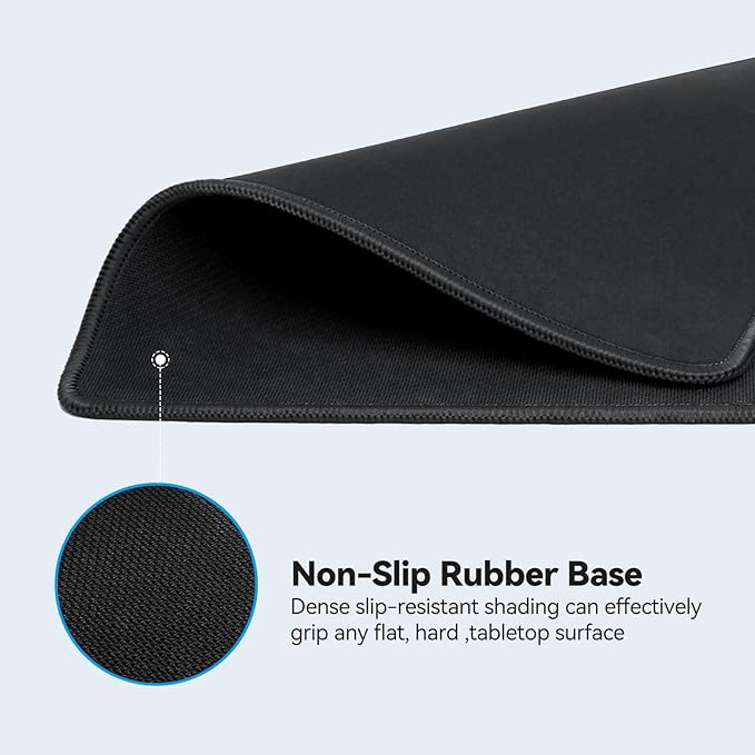 TECKNET Mouse Pad with Anti-fray Stitching, Waterproof Surface & Non-Slip - Image 3