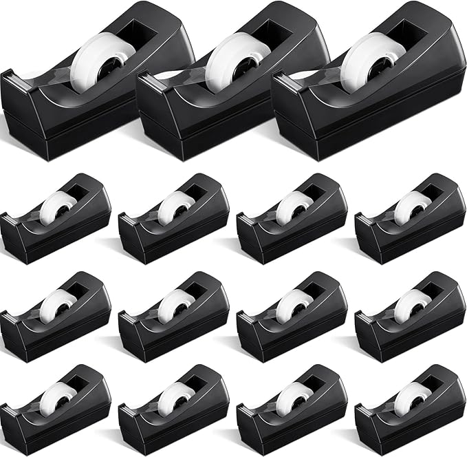 Colarr 15 Pack Desktop Tape Dispenser Non Skid Base Tape Dispensers Desk Tape Dispenser Tape Roll Dispenser for Office Home, Tape Not Included-DeskLoop Office