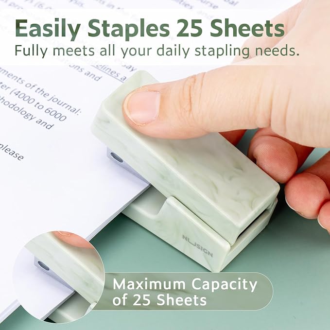 NUSIGN Mini Stapler with 830 Staples, Small Cute Desk Staplers, 25 Sheet - Image 2