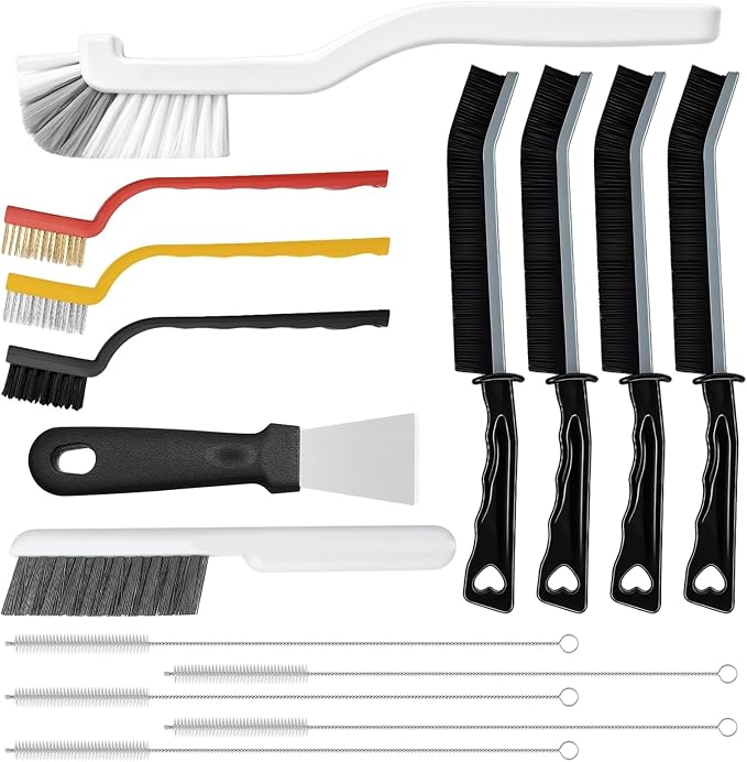 15pcs Crevice Cleaning Brush, Hard Bristle Scrub Brushes Tools, Window and by AONEZ