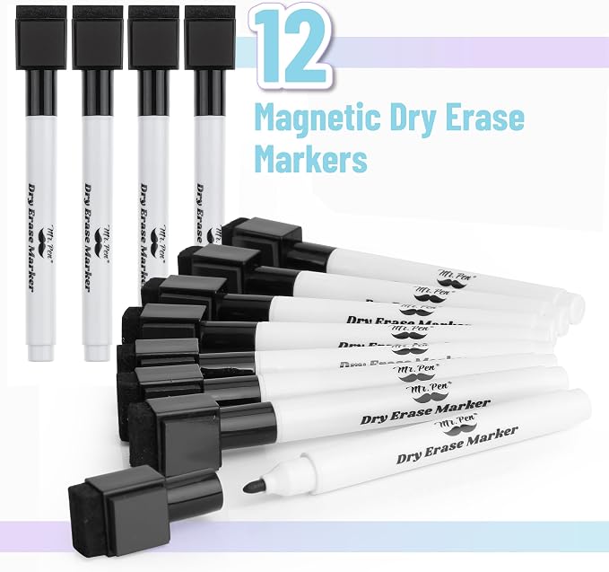 Mr. Pen- Magnetic Dry Erase Markers, 12 Pack, Low Odor, Quick Dry, - Image 2