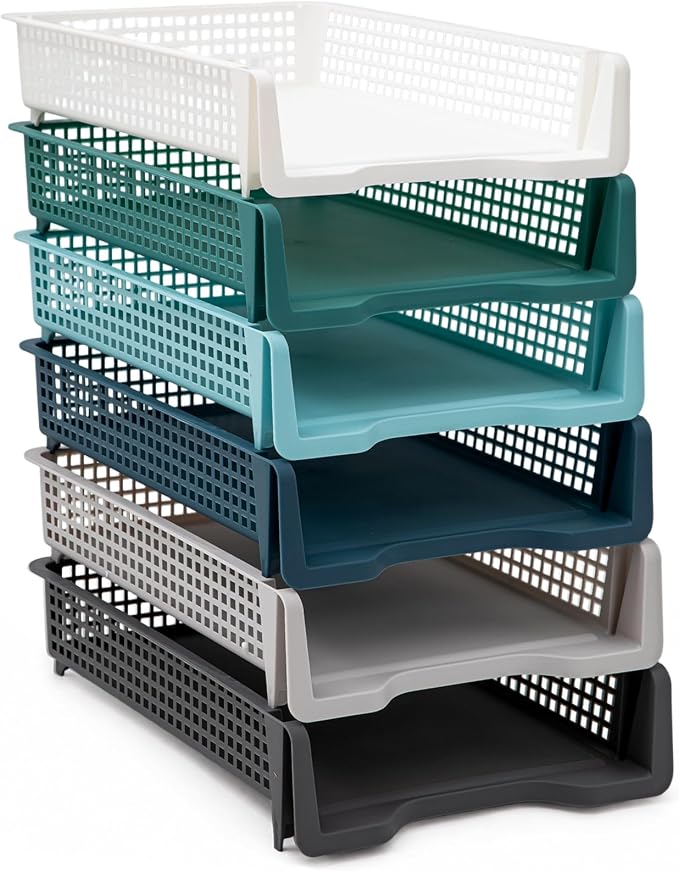 Geetery Set of 6 Turn in Trays Classroom Plastic Trays by Geetery