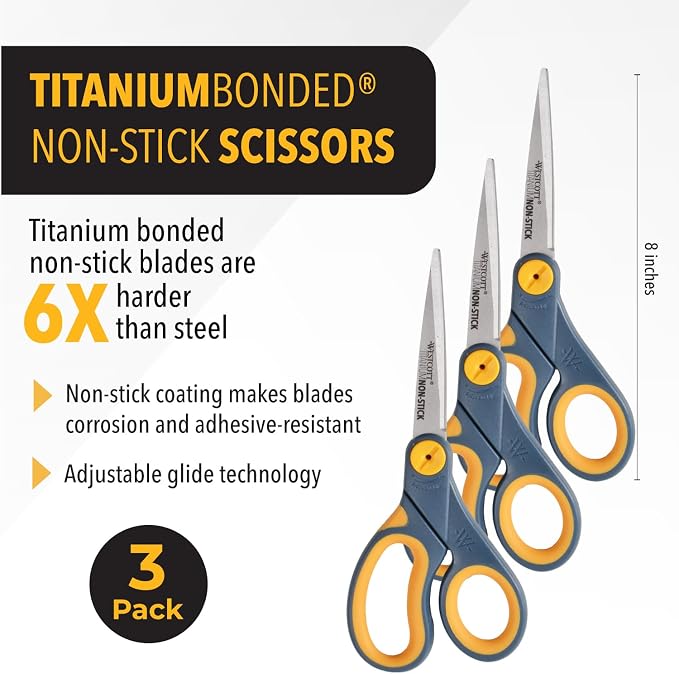 Westcott 8-Inch Non-Stick Titanium Scissors - Image 2