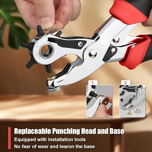 Revolving Punch Plier Kit, Diyife Leather Hole Punch Set - Image 5