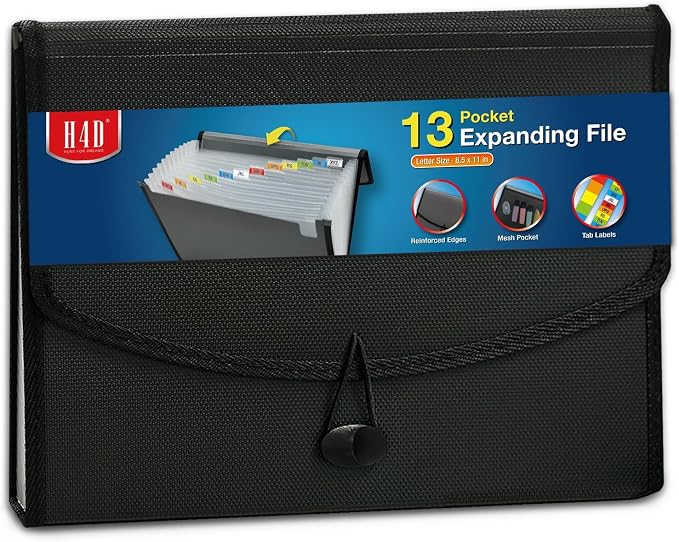 H4D 13-Pocket Accordion File Organizer by H4D