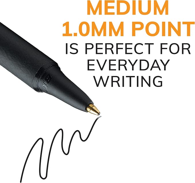 BIC Soft Feel Black Retractable Ballpoint Pens, Medium Point, 36-Count Pack - Image 3