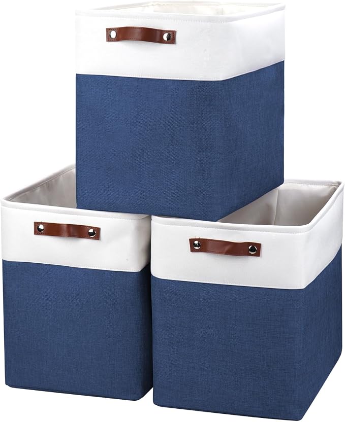 Bagnizer Large Fabric Storage Baskets | 50L Storage Bins, Decorative Linen by Bagnizer
