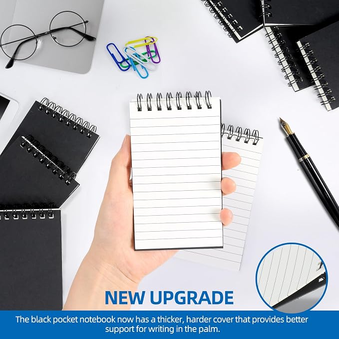 8 Pack 3x5" Spiral Pocket Notebook, College Ruled Small Notepad - Image 4