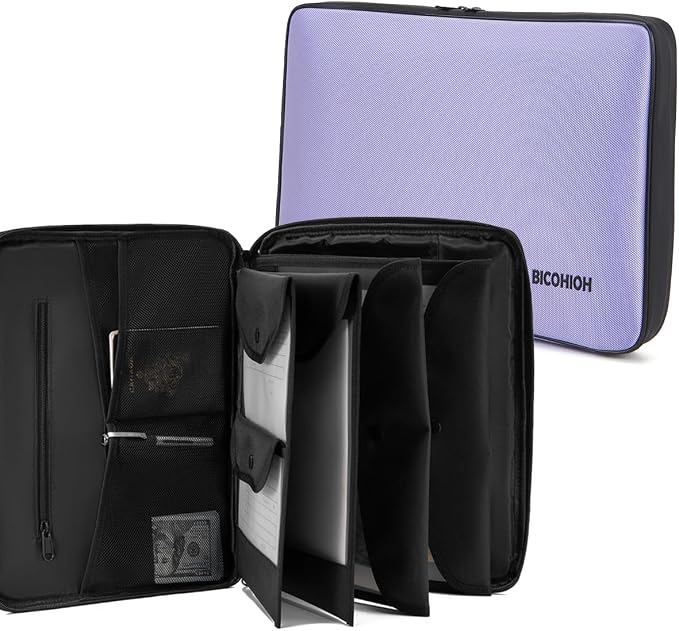 Portable Document Bag, Important Document Organizer, Storage Pouch File Folder by BICOHIOH