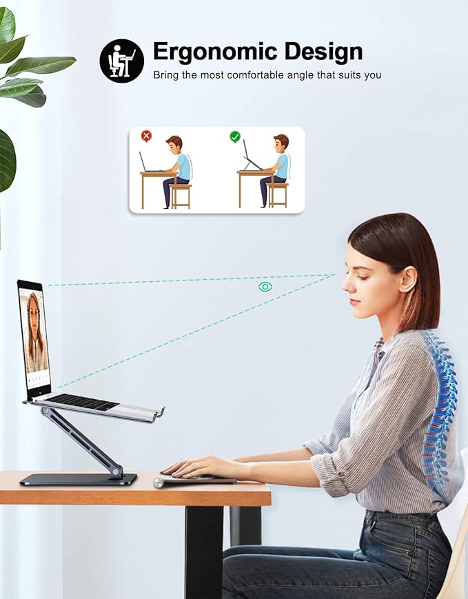 RIWUCT Foldable Aluminum Alloy Laptop Stand - Image 2