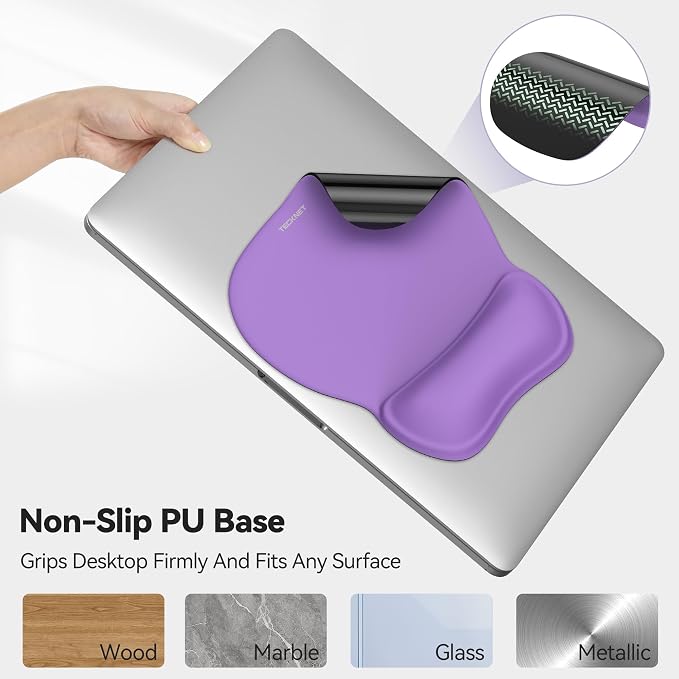 TECKNET Gel Mouse Pad with Wrist Rest, Ergonomic Office Mousepad with Wrist - Image 5