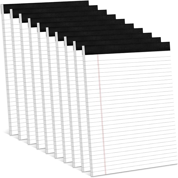 Note Pads 8.5 x 11 Inch, 10 Pack, Legal Pads 8.5 x 11, 30 Sheets Each, by Aidunmis