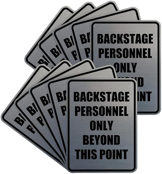 Portrait Round Backstage Personnel Only Beyond This Point Door or Wall Sign by SignsByLITA