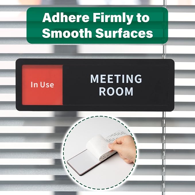 Meeting Room Office Door Sign Do Not Disturb, Versatile In-Use/Available Slider - Image 4
